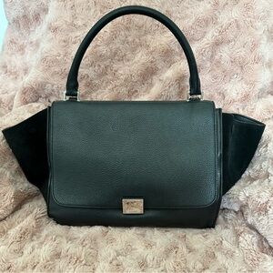 Celine Trapeze 2 way bag in Black comes with strap and dustbag